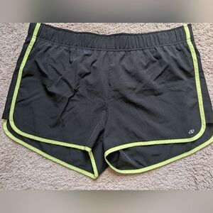 DKNY Sport Black Running Shorts Large Panty Liner Stretch Gym.